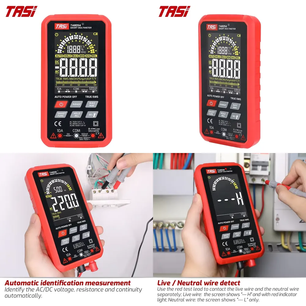 Multimeter Digital - Multímetro Digital Inteligente TASI TA805A con