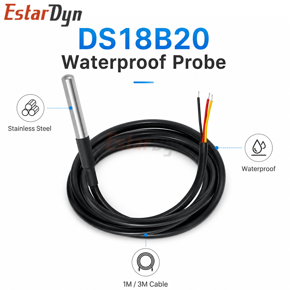 Ds18B20 Temperature Sensor - Sensor de Temperatura Digital Impermeable Estardyn