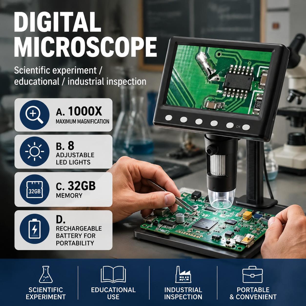 Diy Microscope For Electronics Repair - Microscopio de Inspección con Aumento de