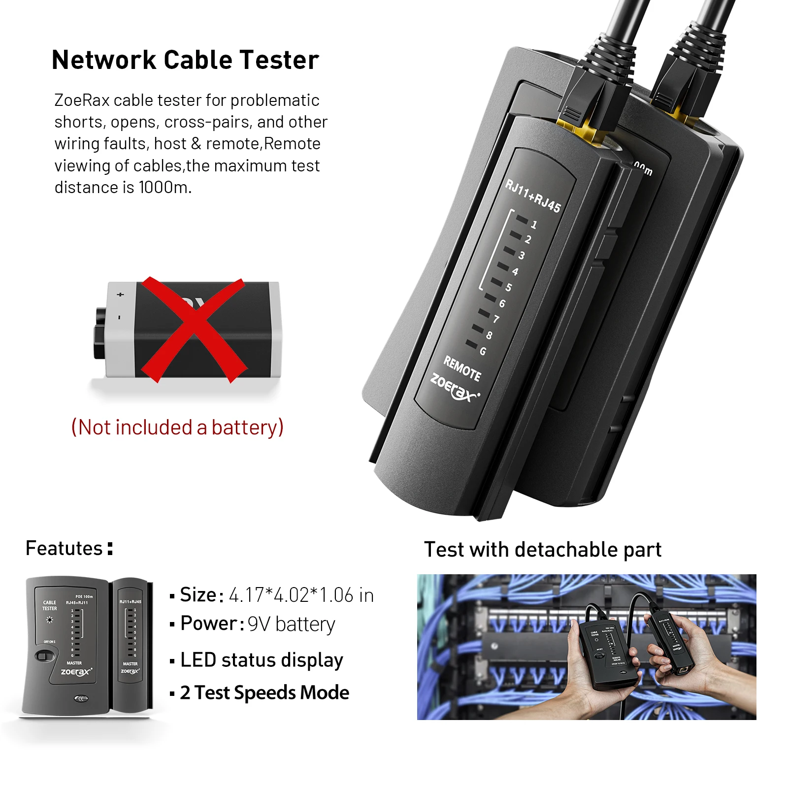 ZoeRax RJ45 CAT6 CAT5E Kit de  - Wire Stripper Cutter reseña y precio